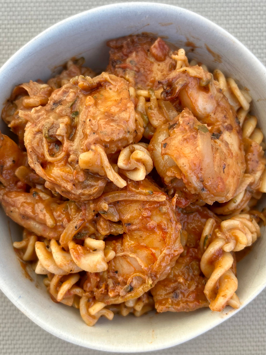 Spicy Shrimp Pasta in DF Garlicky Tomato Cream Sauce