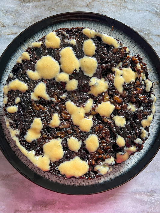 Lemon blueberry walnut cake