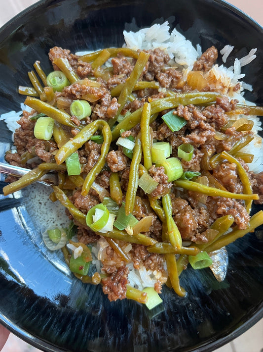 Korean beef and green beans Heather hartman health