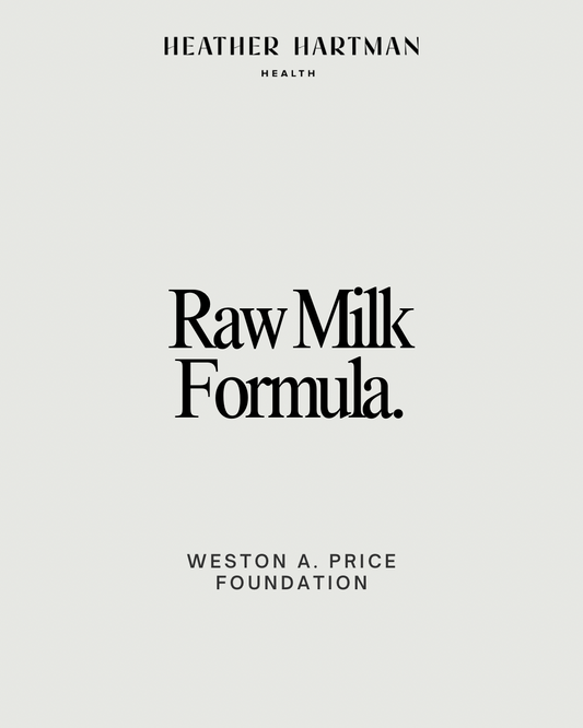 Westin A. Price raw milk formula