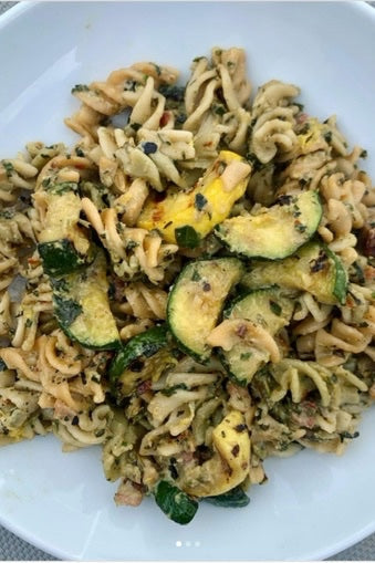 zucchini and summer squash pasta with ricotta