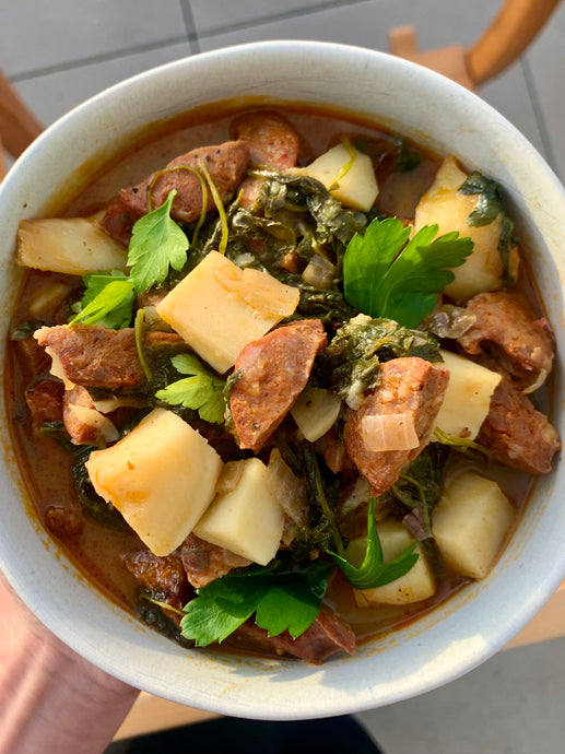 Caldo Verde (Portuguese Potato + Greens Soup)